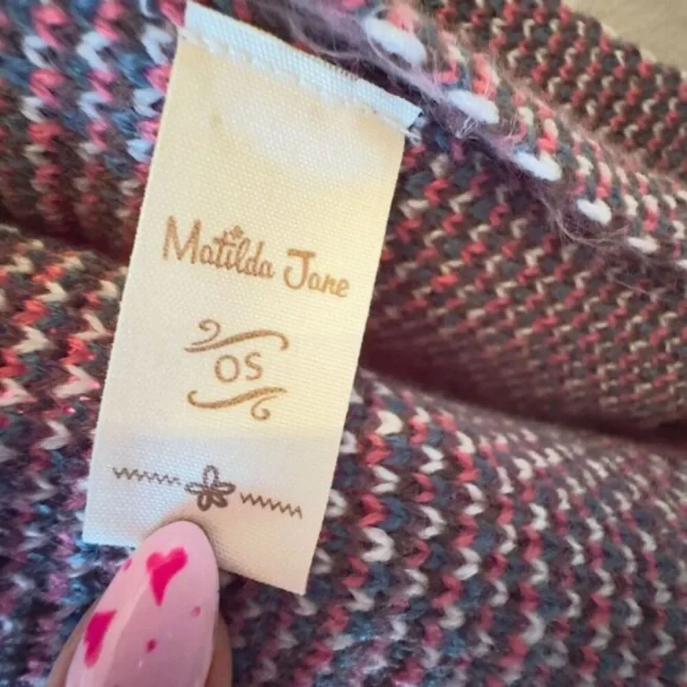100% Acrylic Matilda Jane‎ Long Woven Scarf Pink & Purple Multi Color WARM 11x90